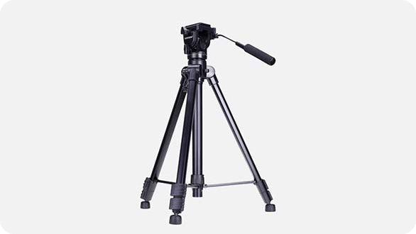 Remote control with a tripod and extended exposure hand brake line (Tripod is not included in the accessory kit).